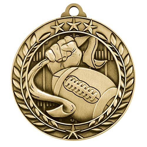 Express Medals Flag Football Gold 1st Place Medal with Neck Ribbon Award Trophy WAM9 (10)
