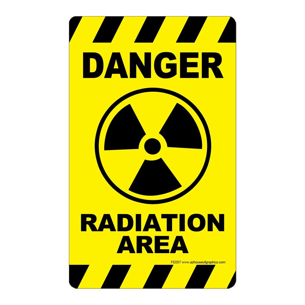 Danger Radiation Area Stickers - 5in x 3in - 25 Pack