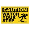 Caution Watch Your Step Stickers - Small 2.5 in x 1.5 in - 100 Pack view 1