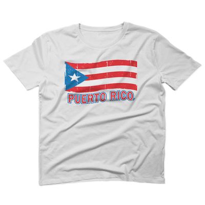 0037 Bandera Puerto Rico Flag Boricua Puerto Rican Nuyorican Pride for Men T Shirt (White, 2X Large)