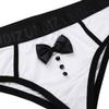 ACSUSS Mens Sexy Tuxedo Bow Tie Thongs Lingerie Bikini Briefs Underwear White X-Large(Waist 35.0-43.0"/88-110cm) view 3