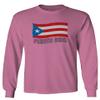 0037 Bandera Puerto Rico Flag Boricua Puerto Rican Nuyorican Pride Men's Long Sleeve t Shirt (Pink 2X Large) view 1