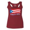 0037 Bandera Puerto Rico Flag Boricua Puerto Rican Nuyorican Pride Women's Tank Top Racerback (Maroon, Medium) view 1
