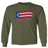0037 Bandera Puerto Rico Flag Boricua Puerto Rican Nuyorican Pride Men's Long Sleeve t Shirt (Olive, X-Large) view 1