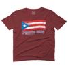 0037 Bandera Puerto Rico Flag Boricua Puerto Rican Nuyorican Pride for Men T Shirt (Maroon, 2X Largel) view 1