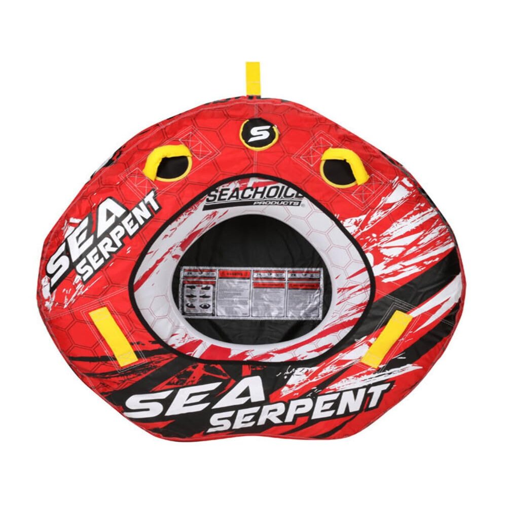 Seachoice Sea Serpent Towable Tube, Open Top Boat Tube w/Reinforced Towing System, 1 Person, 50 in. X 48 in.