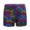 Agoky Kids Girls Shiny Fish Mermaid Scales Printed Dance Gymnastic Workout Shorts Colorful 3-4 view 1