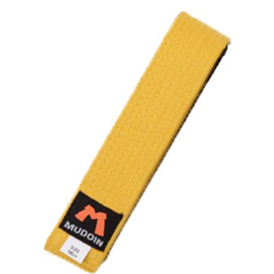 Mudoin Taekwondo Color Belts Length 160 / 180cm TKD Martial Arts Judo Karate (180cm(5.90ft), Yellow)