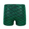 Agoky Kids Girls Shiny Fish Mermaid Scales Printed Dance Gymnastic Workout Shorts Green 3-4 view 2