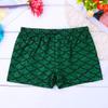 Agoky Kids Girls Shiny Fish Mermaid Scales Printed Dance Gymnastic Workout Shorts Green 3-4 view 3