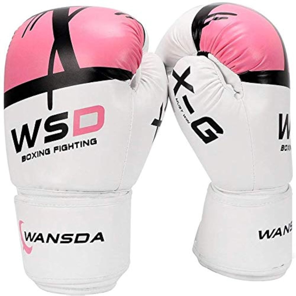 Luwint Youth Boxing Gloves, Heavy Training Sparring Boxing Gloves for Kids 10-12 Years and Teens, Beginner Punching Bag Gloves for Kickboxing Fighting MMA Muay Thai (Pink, 8oz)