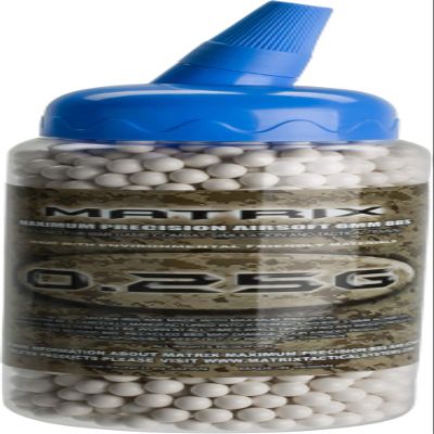 Evike Airsoft - Matrix Match Grade 6mm Airsoft BB with Fast Loading Bottle (Weight: .25g / 2000 Rounds/White)