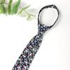 Spring Notion Boys' Cotton Floral Skinny Zipper Tie, Navy Small view 2
