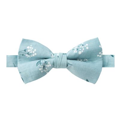 Spring Notion Men's Cotton Floral Print Bow Tie, 14-Light Blue