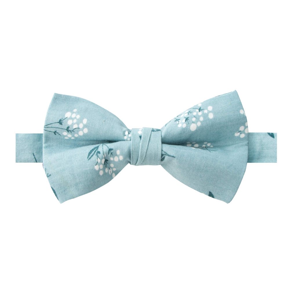 Spring Notion Men's Cotton Floral Print Bow Tie, 14-Light Blue