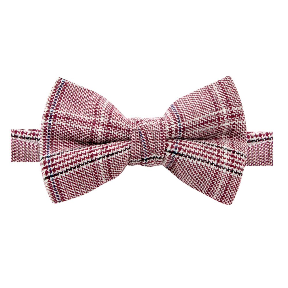Spring Notion Boys' Glen Plaid Cotton Bow Tie Red L