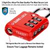 SURE LOCK TSA Approved 3 Digit Luggage Locks with Zinc Alloy Body and Hardened Steel Shackle to Lock Travel Suitcase (RED 2 Pack) view 3