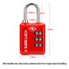 SURE LOCK TSA Approved 3 Digit Luggage Locks with Zinc Alloy Body and Hardened Steel Shackle to Lock Travel Suitcase (RED 2 Pack) view 4