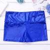 CHICTRY Kids Girls Metallic Shiny Stretch High Waisted Athletic Booty Dance Shorts Blue 5-6 view 4