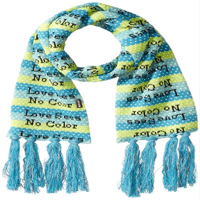 MUK LUKS Women's Traditional Tassel Scarf, Caribbean, OSFM