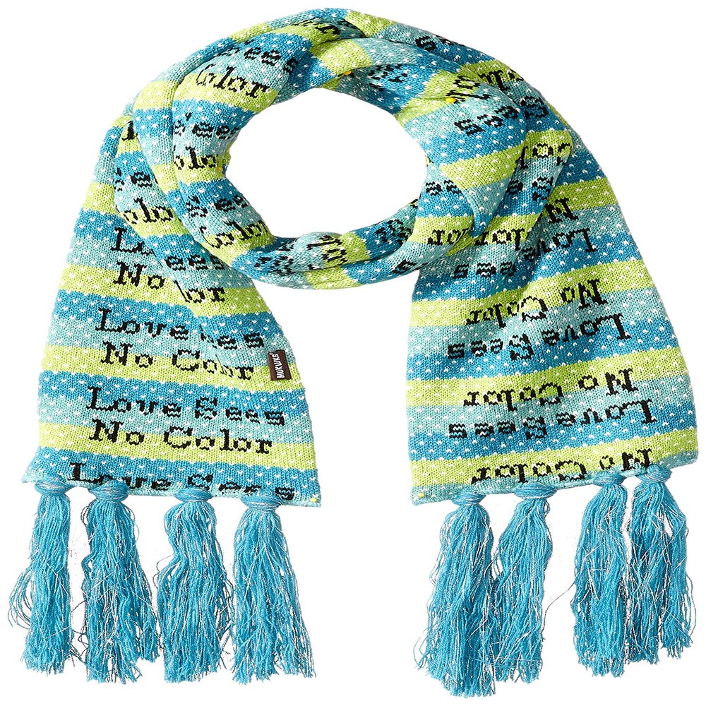 MUK LUKS Women's Traditional Tassel Scarf, Caribbean, OSFM