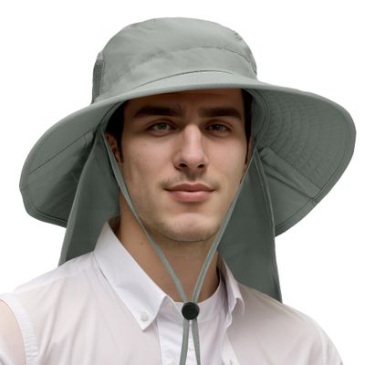 Catalonia Sun Hat for Men,Outdoor Wide Brim Hat with Neck Flap Cover for Fishing Hiking Safari Gardening