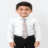 Spring Notion Boys' Cotton Floral Skinny Zipper Tie, White Small view 3