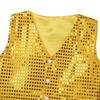 Agoky Kids Boys Glittery Sequined Vest Jacket Shiny Waistcoat for Prom Dance Stage Performance Gold 7-8 view 3
