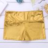 CHICTRY Kids Girls Metallic Shiny Stretch High Waisted Athletic Booty Dance Shorts Gold 8-10 view 4