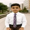 Spring Notion Boys' Cotton Floral Skinny Zipper Tie, Purple Small view 3