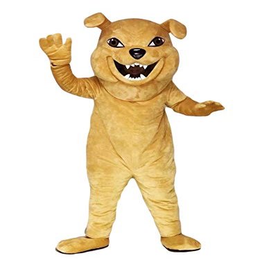 rushopn Friendly Tan Bulldog Mascot Costumes Animal