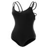 Daydance Black Women Dance Leotards Adult Double Straps Ballet Clothes view 4