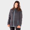 Izas Montafon Women's Padded Down Hooded Jacket (Large, Dark Grey/Sky Blue) view 2