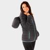 Izas Montafon Women's Padded Down Hooded Jacket (Large, Dark Grey/Sky Blue) view 3