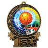 Express Medals 3 inch Basketball 1st Place Gold Medal with Neck Ribbon Award XMDMY4 (1) view 1