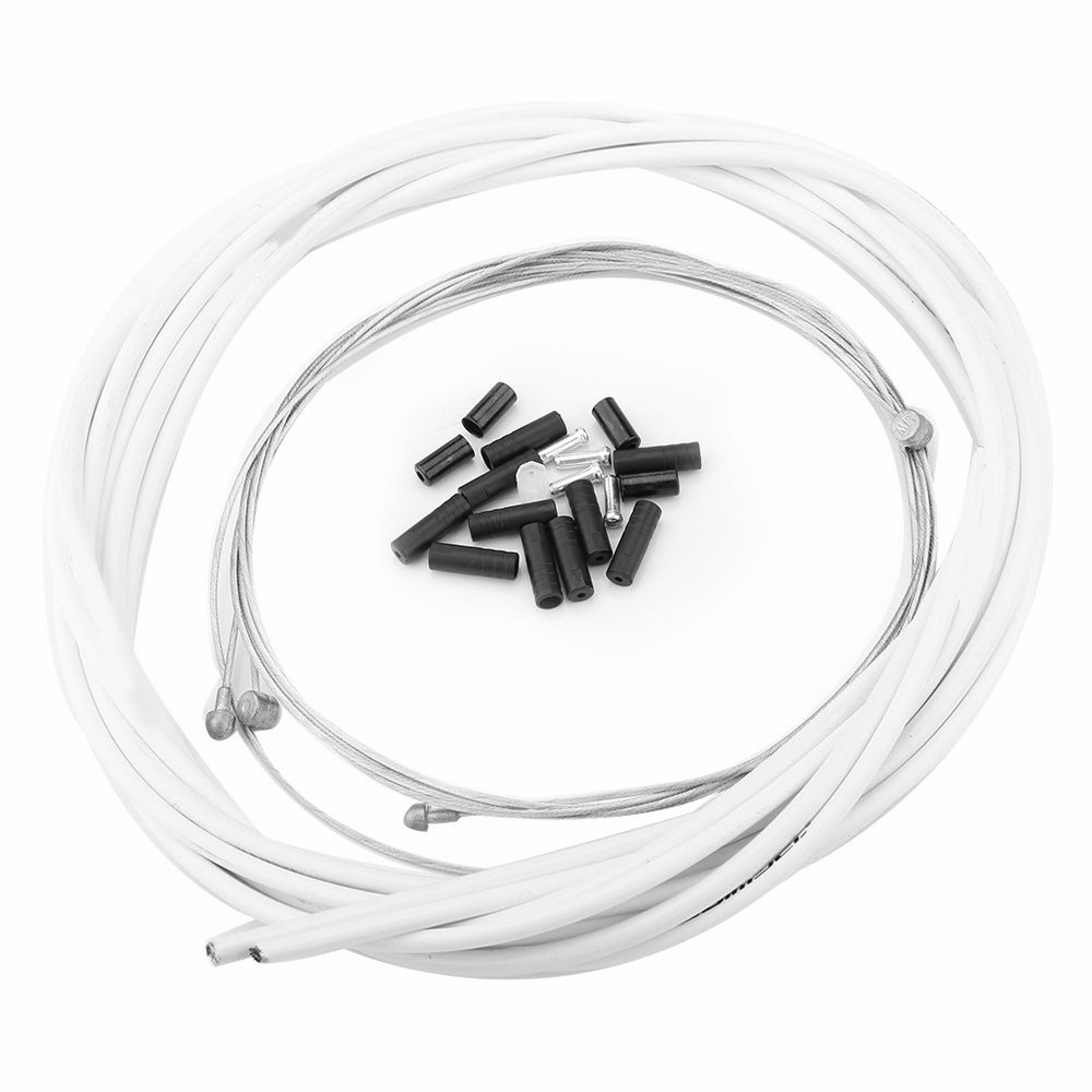Alomejor Brake Cables and Cycling Shifting Cable Suitable for Wire Brake Cable, Cover, Ends Brake Cable Ends Brake Cable Set(White)