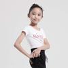 11521213 Girls Dance Practice Tied Kids Dance Top Dancewear Baiwu (S/C 120, White) view 4