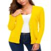 EXCHIC Women's Lightweight Long Sleeve Cardigan Sweaters Classic Button Open Front Knit Sweater with Pockets(Yellow, Small) view 1