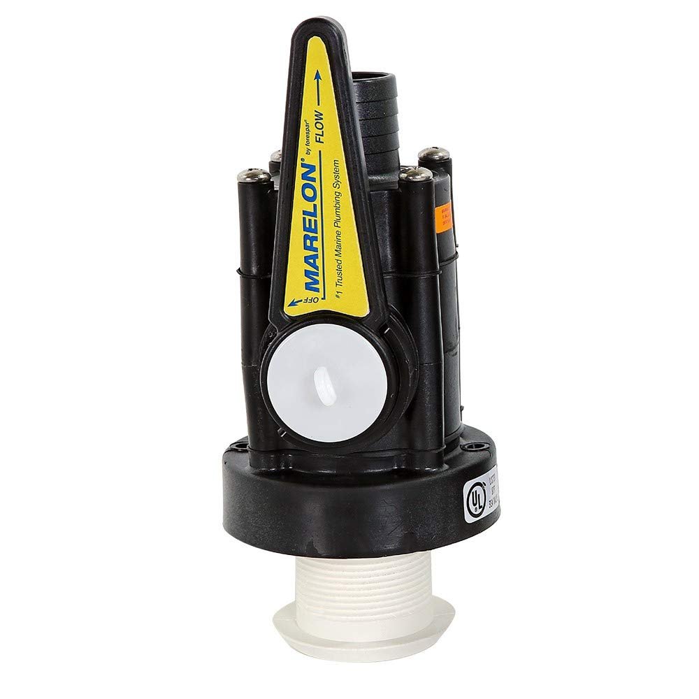 ''Forespar" Marelon Full-Flow Seacock & 1-1/2" Mushroom Through-Hull