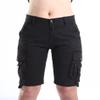 FOURSTEEDS Women's Casual Loose Fit Multi-Pockets Camouflage Twill Bermuda Cargo Shorts with Belt US 14 Black view 2