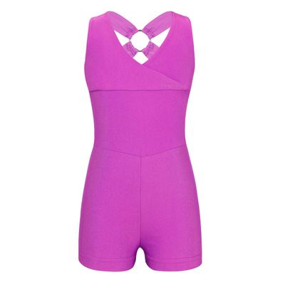 Agoky Kids Girls Sleeveless Crisscross Back Ballet Dancewear Gymnastics Leotard Biketards Rose Red 5-6