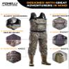 Foxelli Chest Waders, Waterproof 4mm Neoprene Hunting & Fishing Waders for Men & Women with Boots view 4