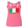 0039. Italia Vintage Distressed Italy Italian National Flag Women's Tank Top Racerback (Pink Medium)
