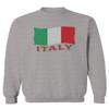 0039. Italia Vintage Distressed Italy Italian National Flag Men's Crewneck Sweatshirt (Light Gray Medium) view 1
