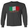 0039. Italia Vintage Distressed Italy Italian National Flag Men's Long Sleeve t Shirt (Characol, X-Large) view 1
