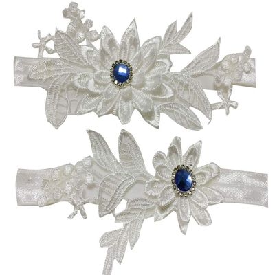 Stretchy Garter Set Off White Lace Garter Set for Wedding Toss Bridal Garter Set
