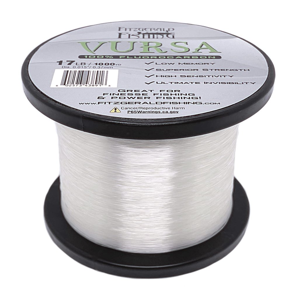 Fitzgerald Vursa Fluorocarbon Fishing Line 100% Pure Fluorocarbon Clear 200 Yd/12 Lb Knot Strength and Abrasion Resistant