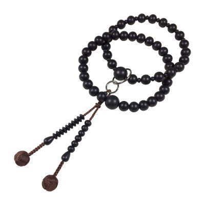 UMT Jodo Shu Buddhism juzu Ebony and Woven Balls Pure Land School nenju