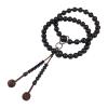 UMT Jodo Shu Buddhism juzu Ebony and Woven Balls Pure Land School nenju view 1