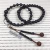 UMT Jodo Shu Buddhism juzu Ebony and Woven Balls Pure Land School nenju view 2